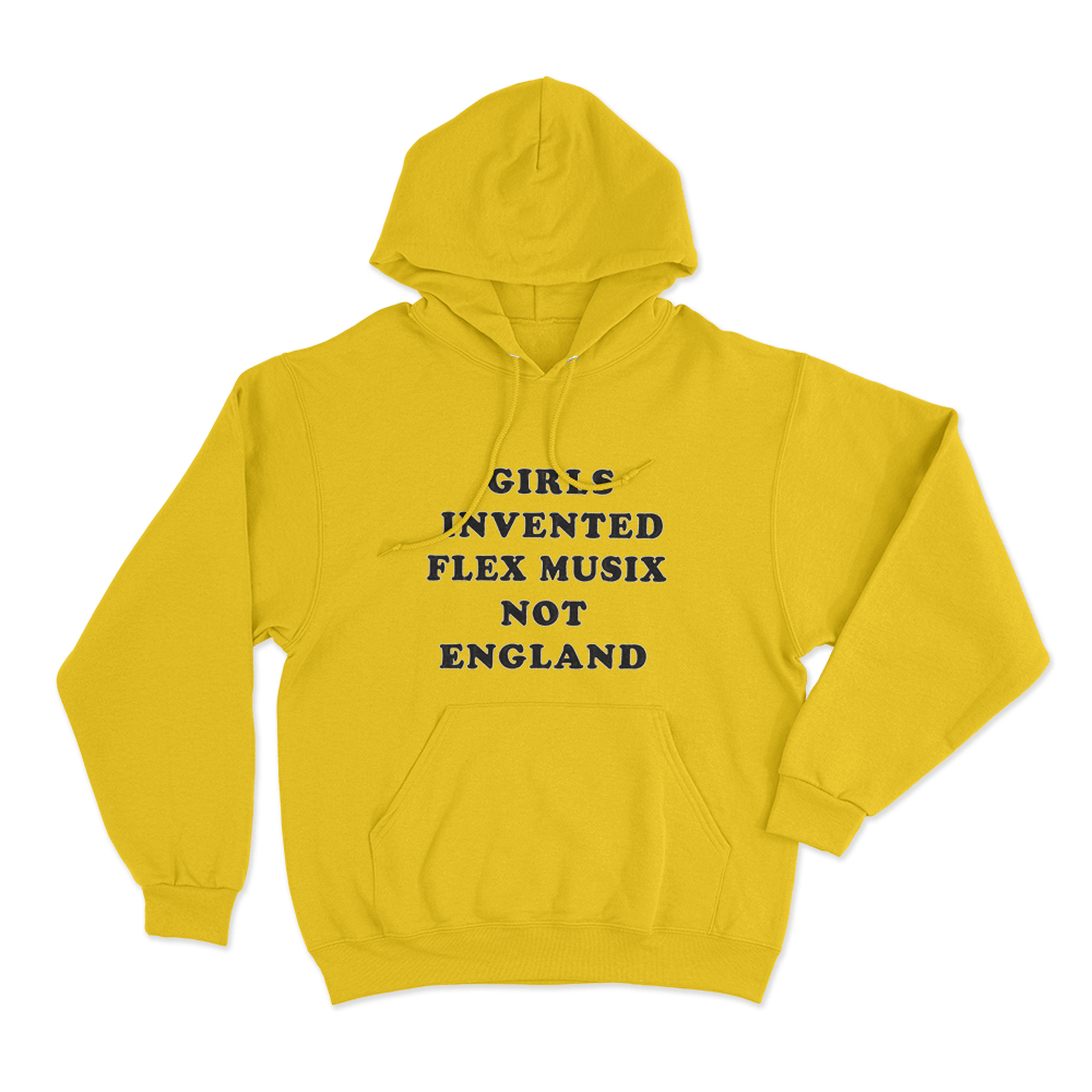 Girls Invented Flex Musix Not England Unisex Hoodie Yellow Girls Invented Flex Musix Not England Unisex Hoodie Yellow