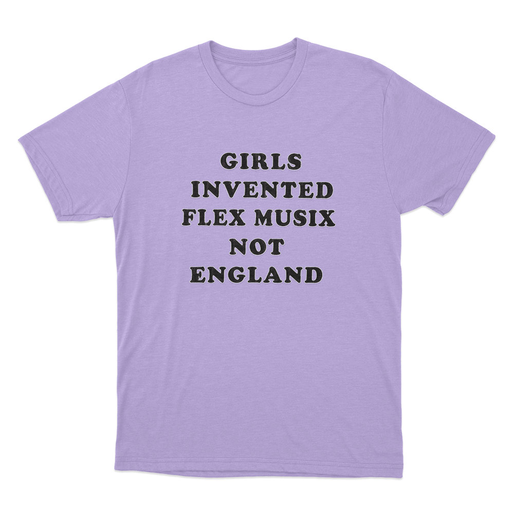 Girls Invented Flex Musix Not England Unisex T Shirt Purple Girls Invented Flex Musix Not England Unisex T Shirt Purple
