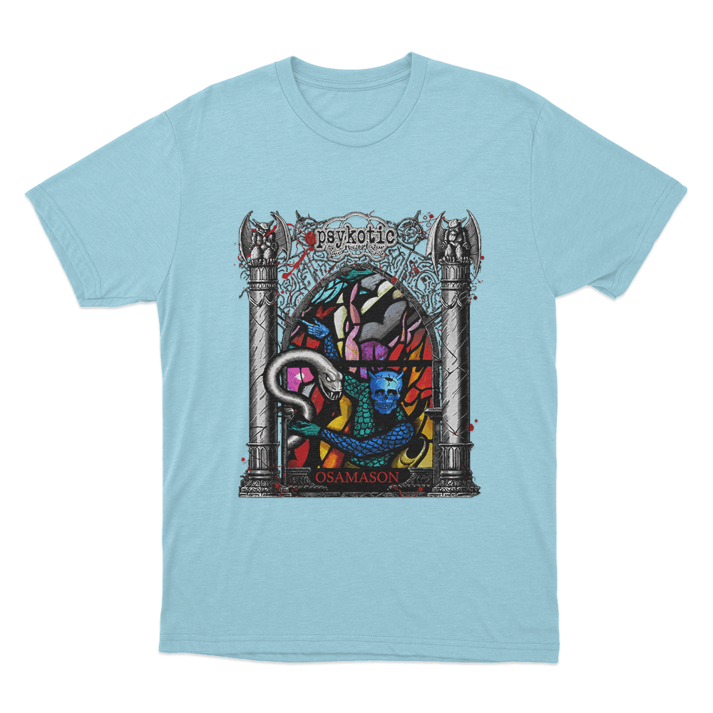 Stained Glass Unisex T Shirt Sky Blue Stained Glass Unisex T Shirt Sky Blue